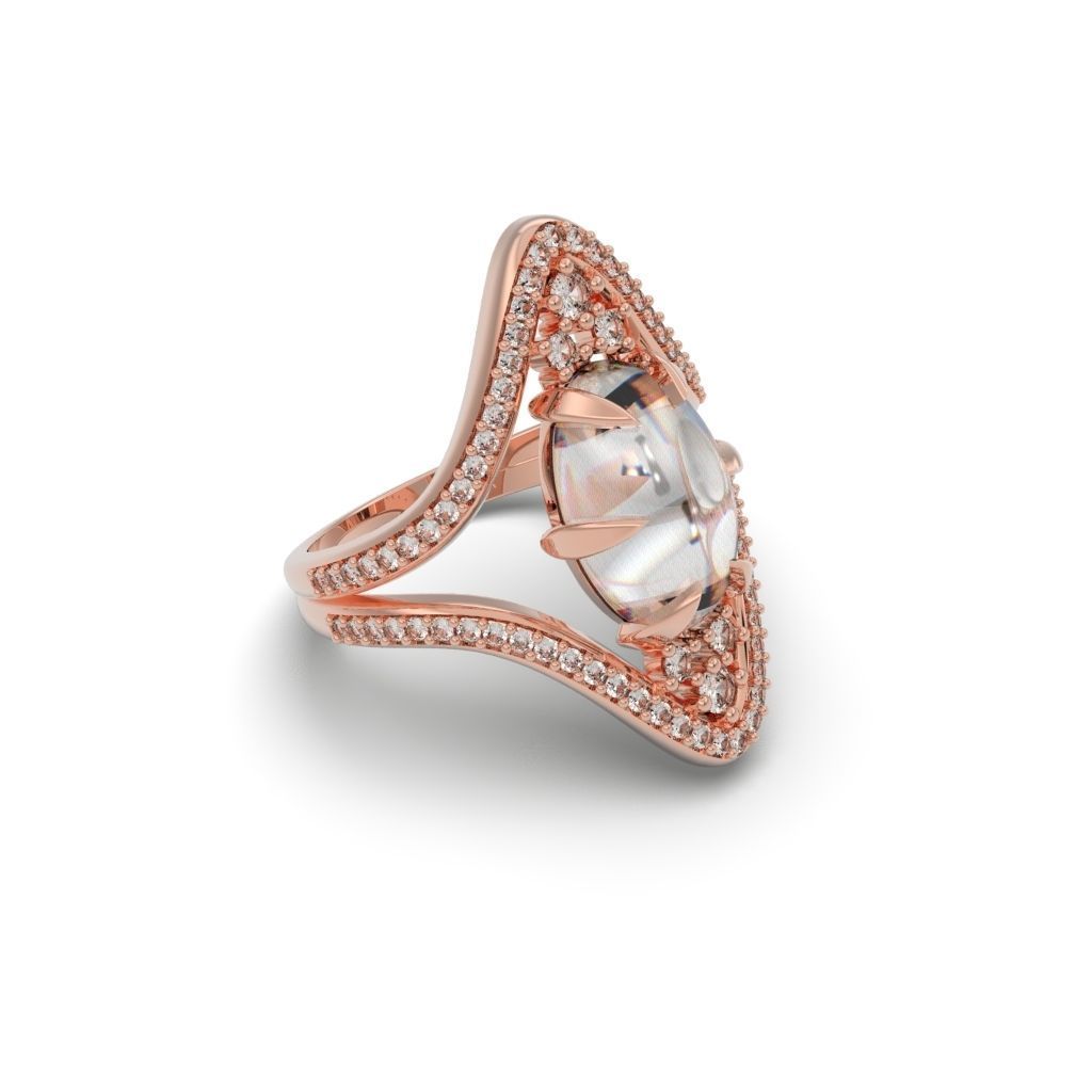 Ring Cabochon Diamond - Jewelry 3D - AN-413 3D print model_19