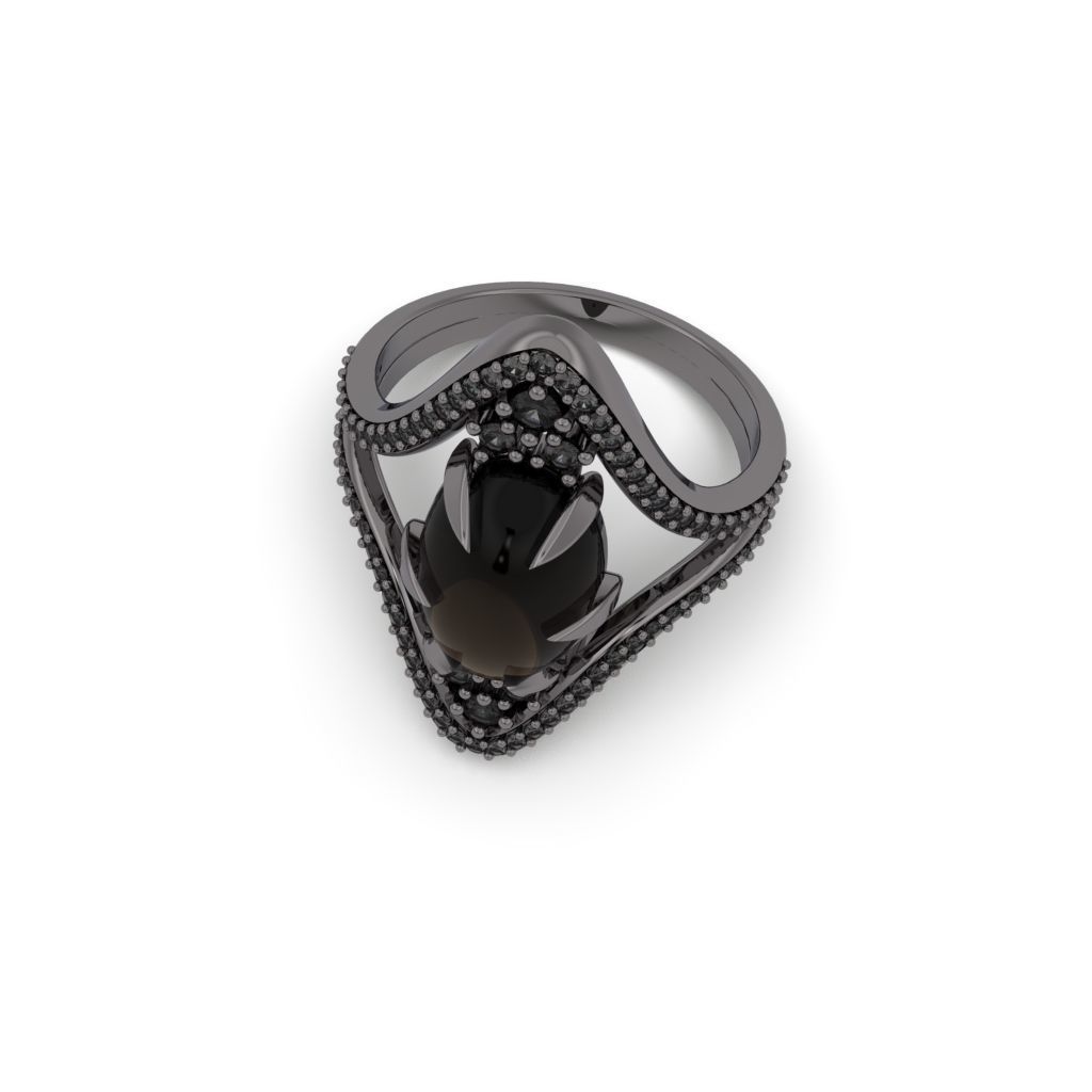Ring Cabochon Diamond - Jewelry 3D - AN-413 3D print model_16