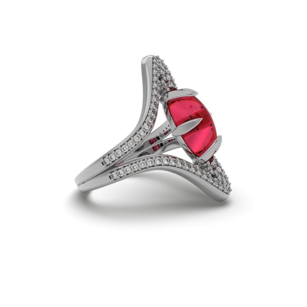Ring Cabochon Diamond - Jewelry 3D - AN-413 3D print model_12