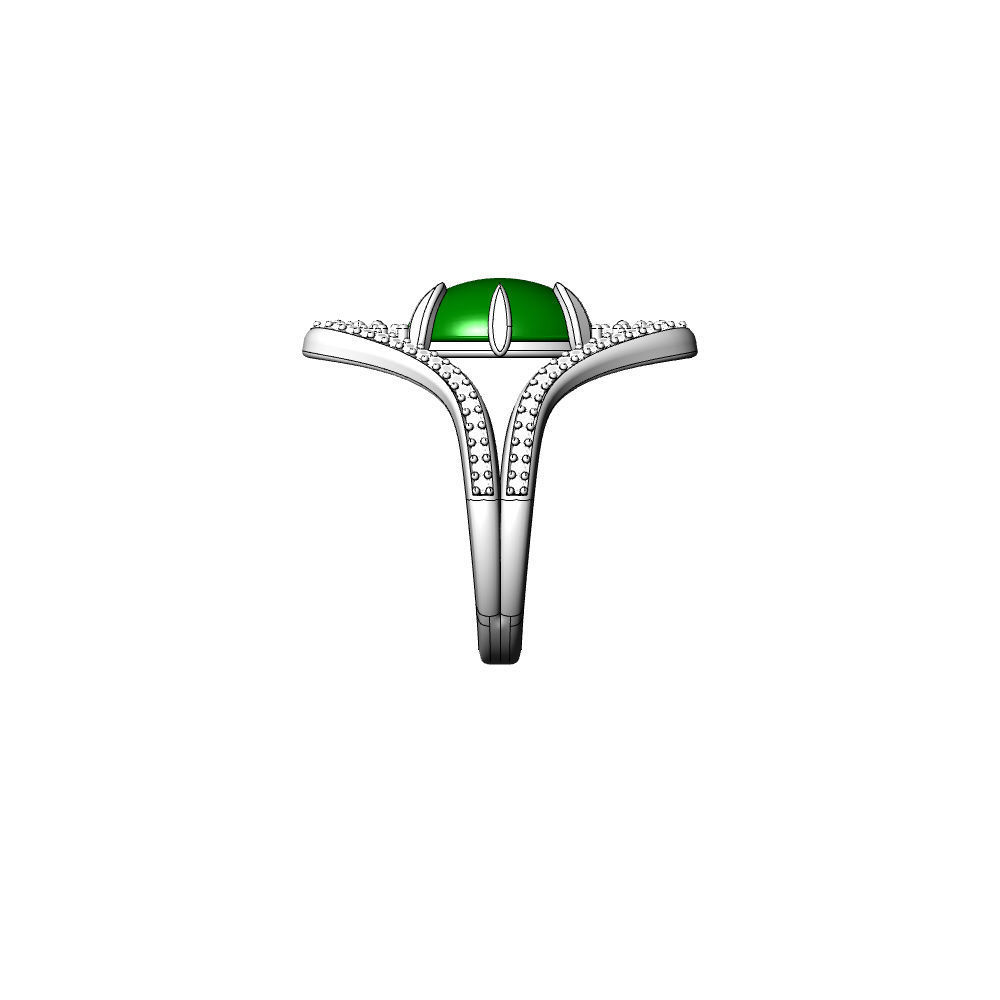 Ring Cabochon Diamond - Jewelry 3D - AN-413 3D print model_7
