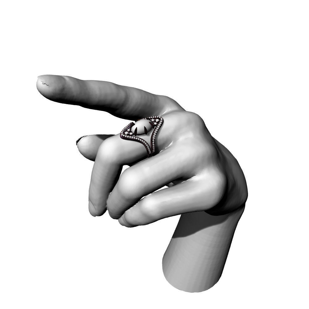 Ring Cabochon Diamond - Jewelry 3D - AN-413 3D print model_9