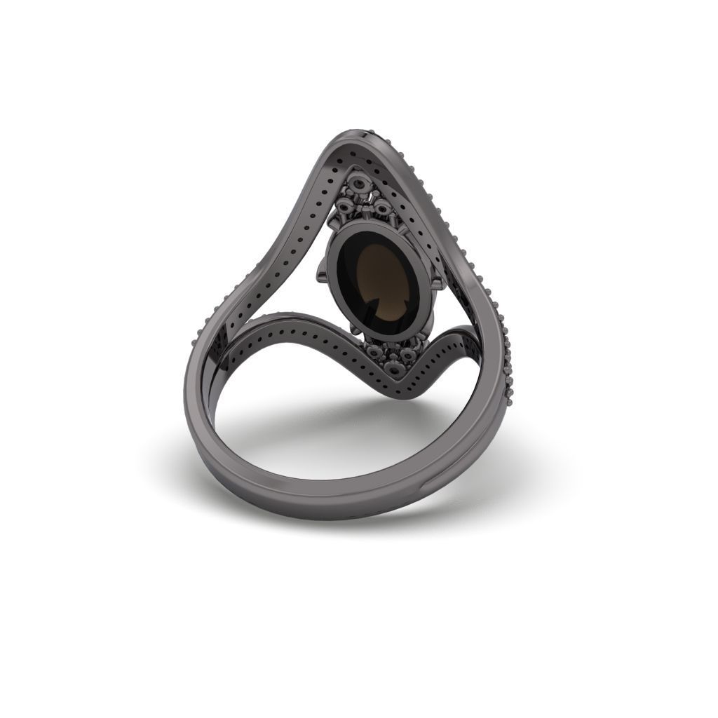 Ring Cabochon Diamond - Jewelry 3D - AN-413 3D print model_17