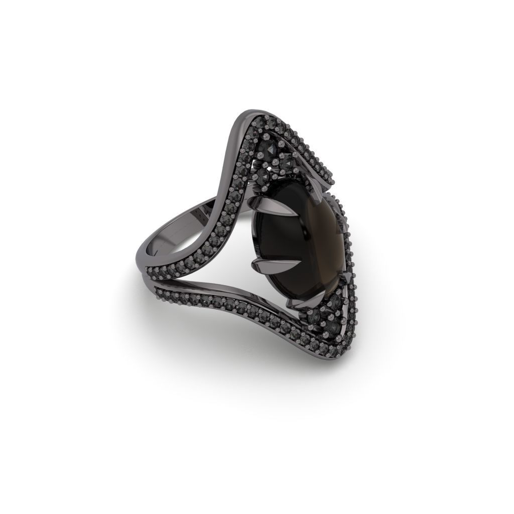 Ring Cabochon Diamond - Jewelry 3D - AN-413 3D print model_15
