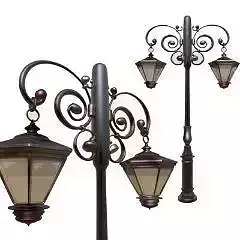 Decorations 2pole Ligting column Low-poly 3D model