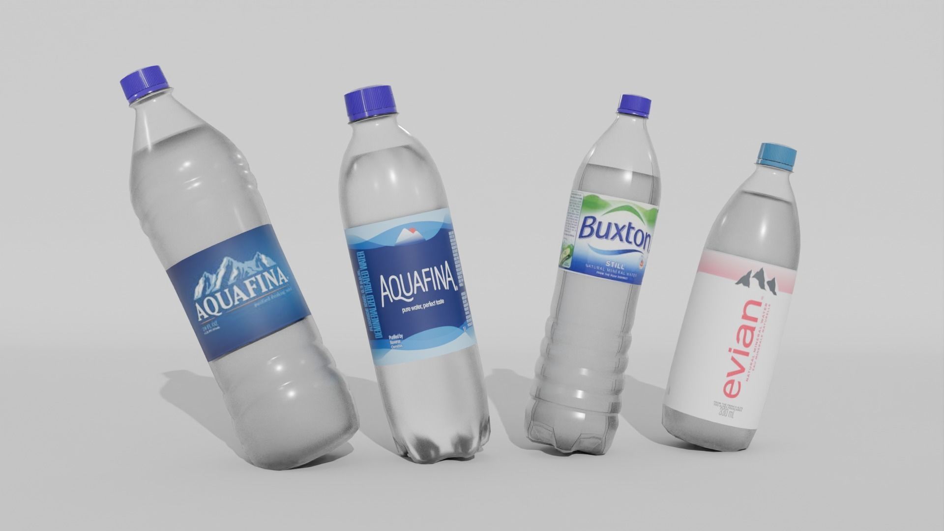 Water Bottles Low-poly 3D model_3