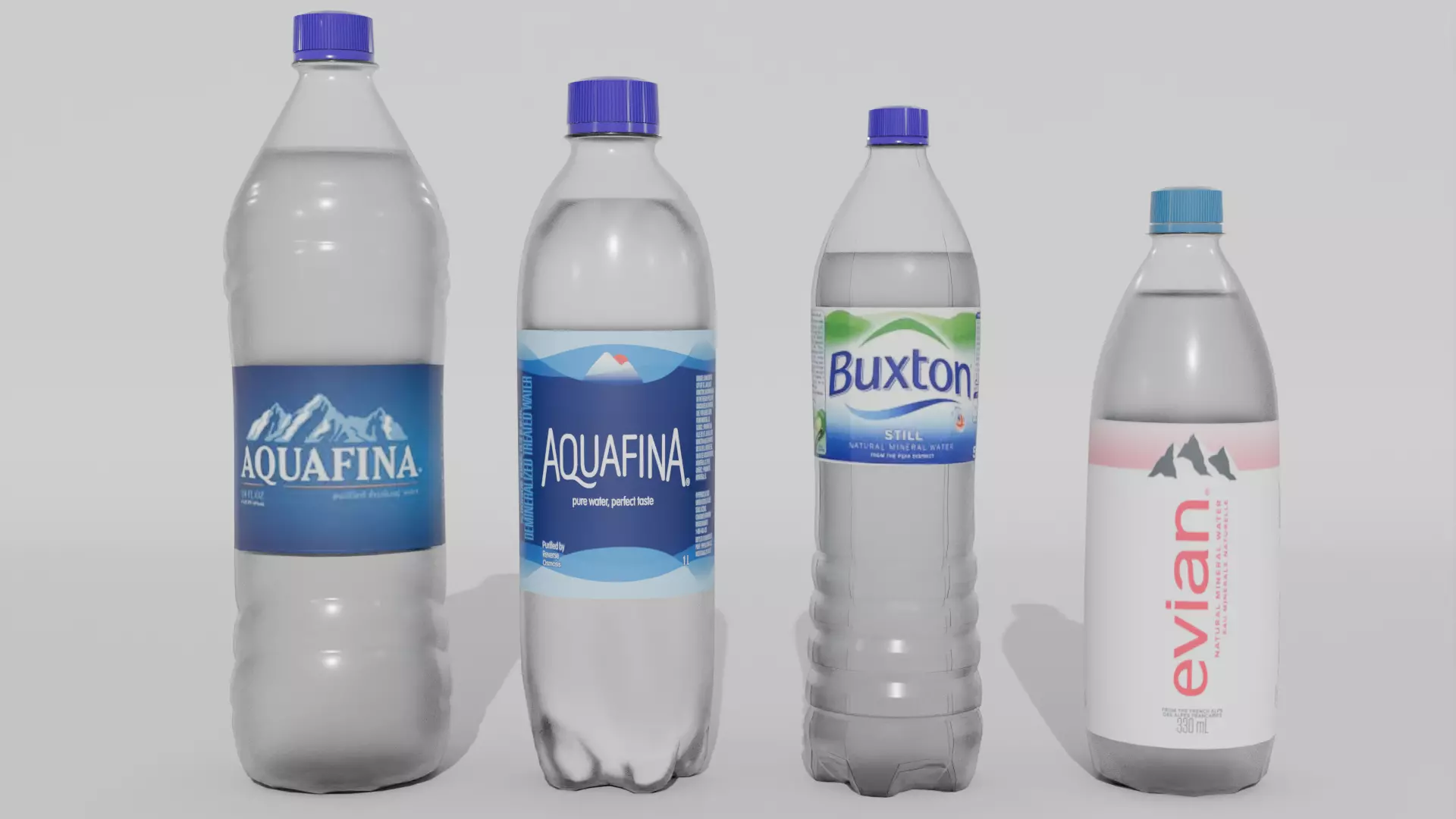 Water Bottles Low-poly 3D model_0