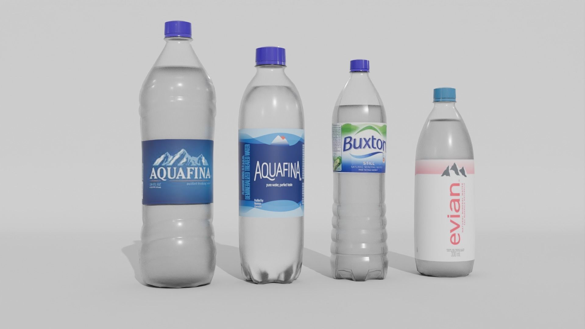Water Bottles Low-poly 3D model_2
