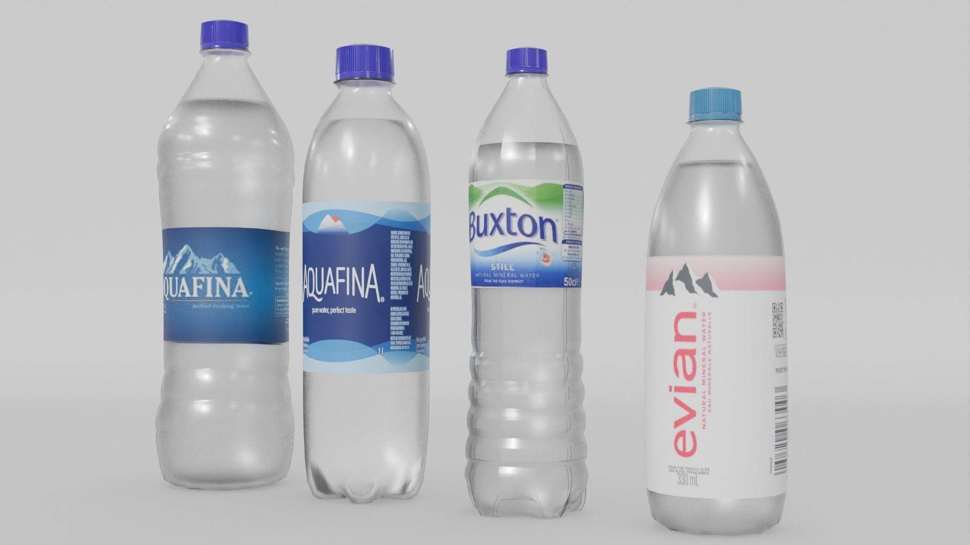 Water Bottles Low-poly 3D model_1
