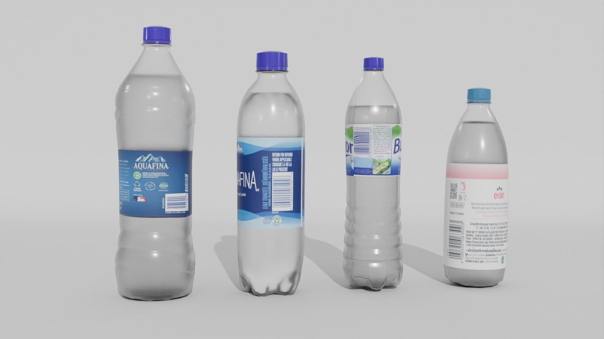 Water Bottles Low-poly 3D model_4