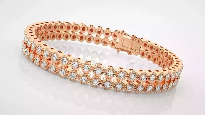 Tennis Bracelet 3dm stl renders details 3D print model