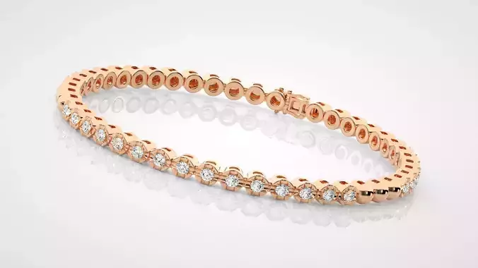 Tennis Bracelet 3dm stl renders details 3D print model