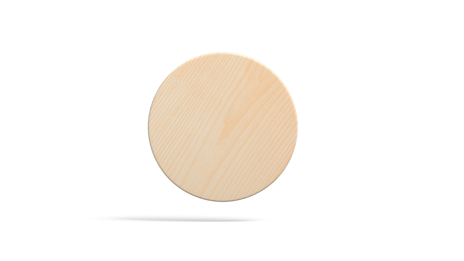 Wood Plate 2 Types - round square wooden board set Low-poly 3D model_4