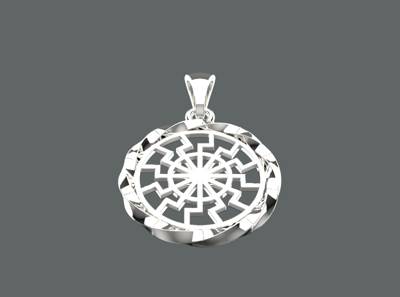 black sun pendant 3D print model_9