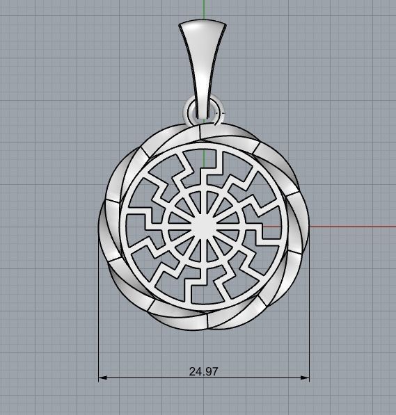 black sun pendant 3D print model_11
