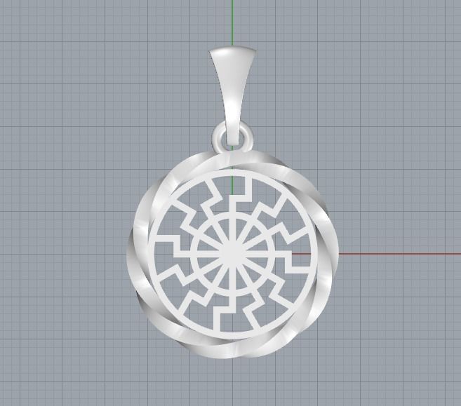 black sun pendant 3D print model_20