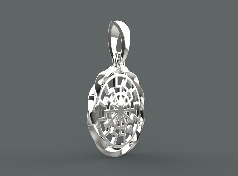 black sun pendant 3D print model_10