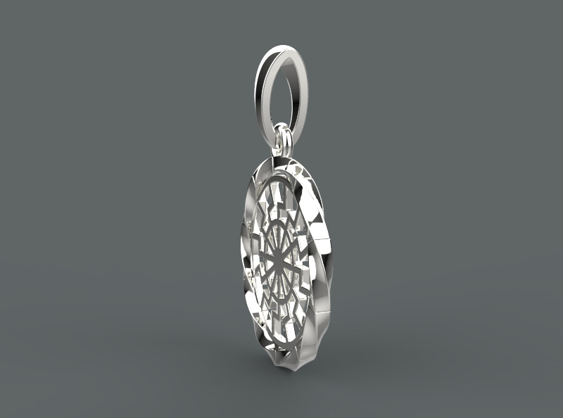 black sun pendant 3D print model_8