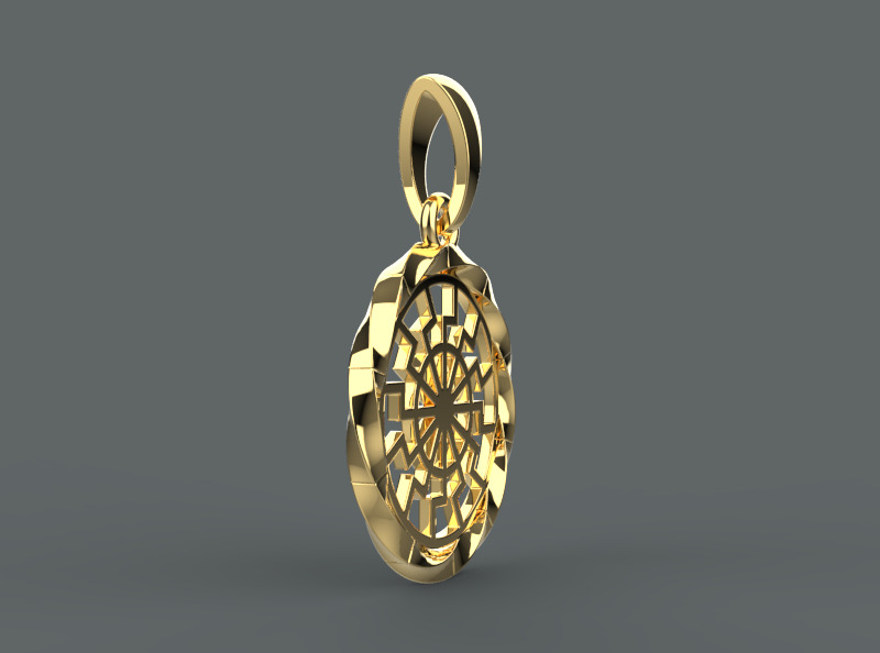 black sun pendant 3D print model_4