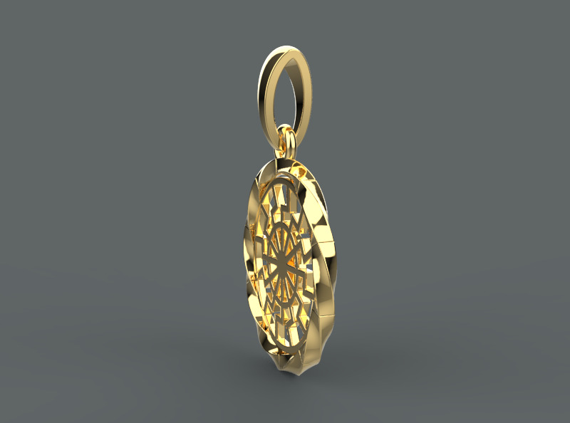 black sun pendant 3D print model_7