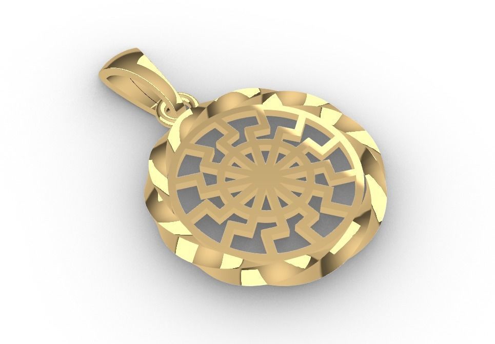 black sun pendant 3D print model_12