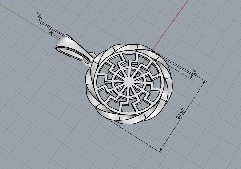 black sun pendant 3D print model_16