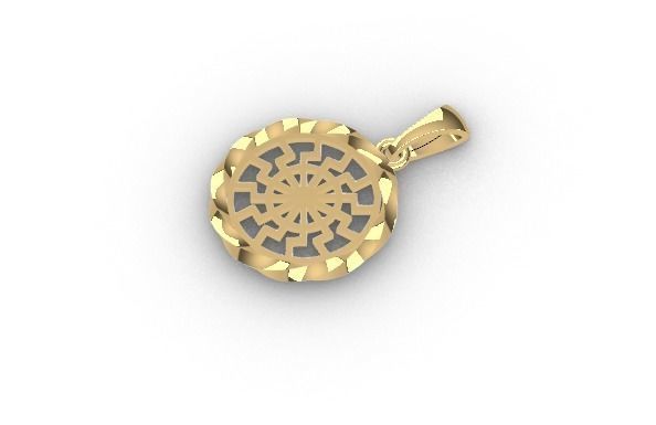 black sun pendant 3D print model_22