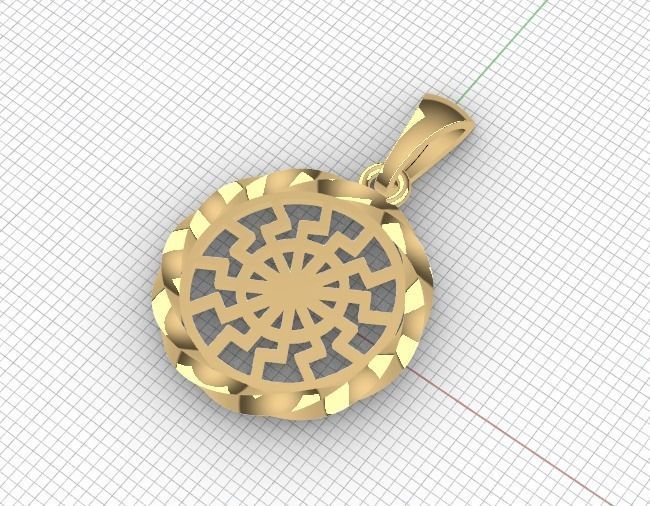 black sun pendant 3D print model_21