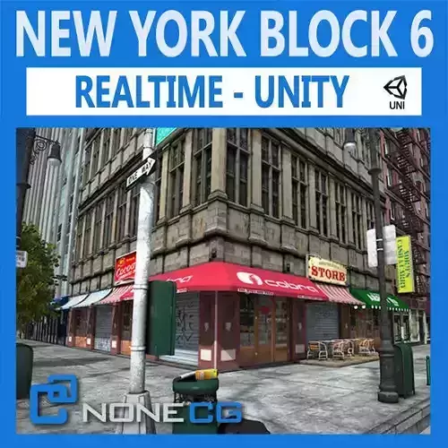 NYC Block 6 Unity Free low-poly 3D model