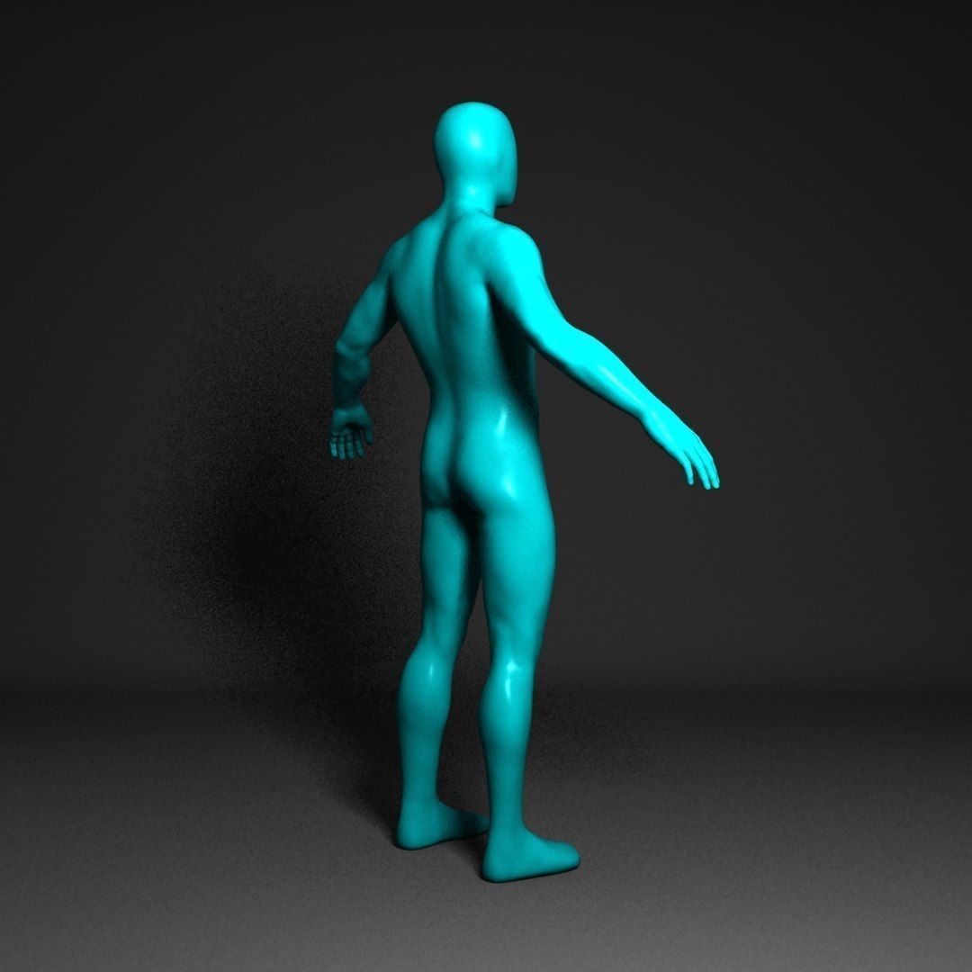 Blank Man Low-poly 3D model_4