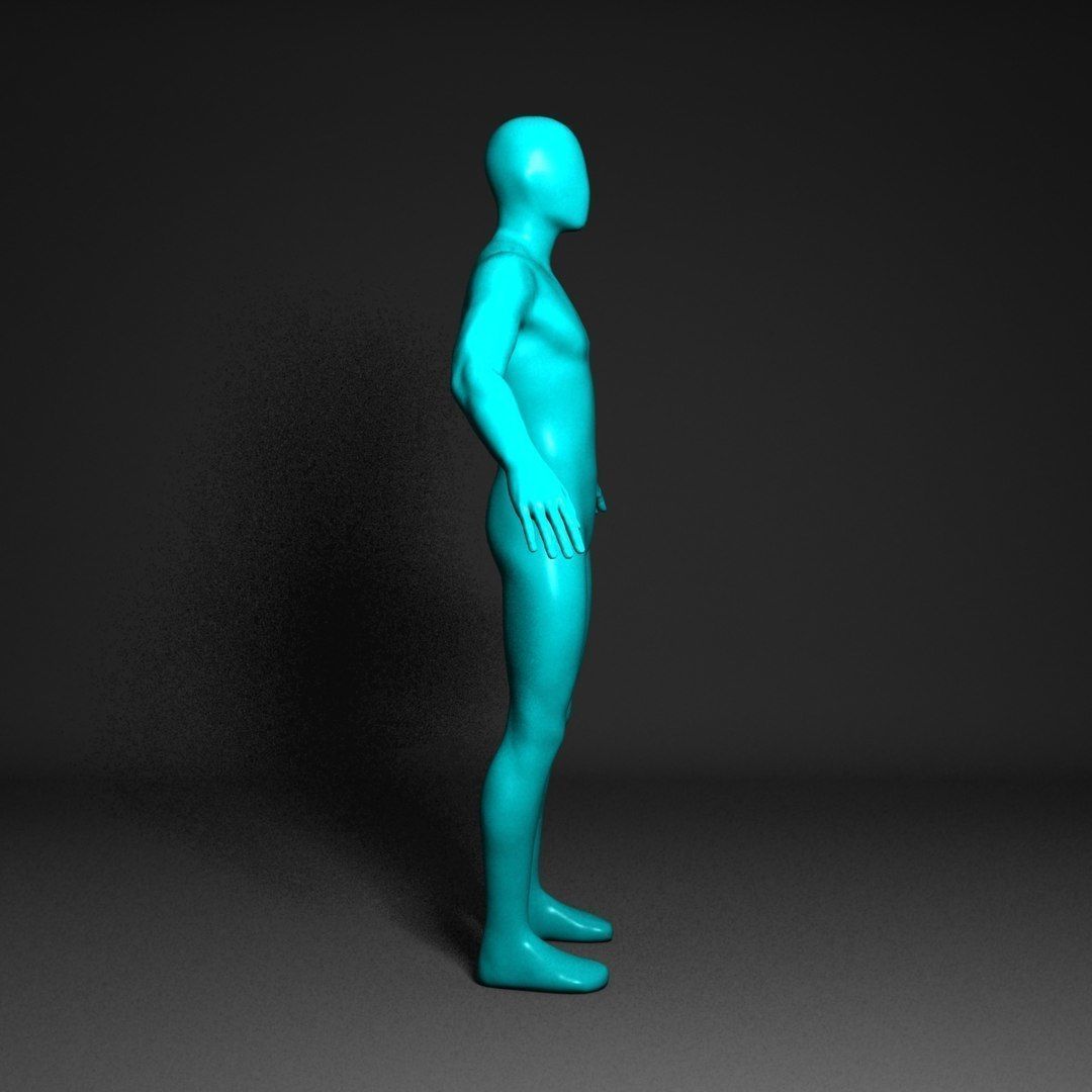Blank Man Low-poly 3D model_3