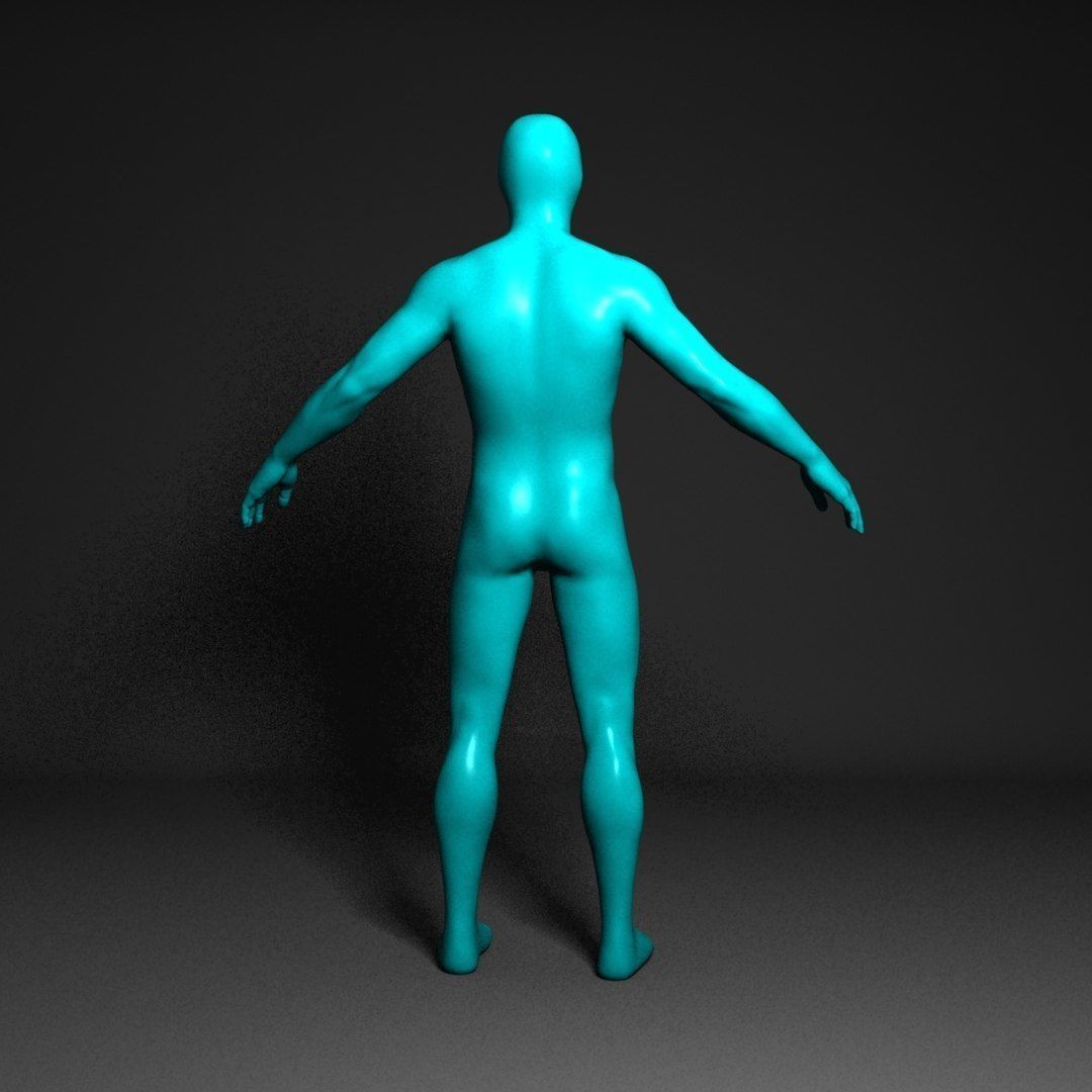 Blank Man Low-poly 3D model_5