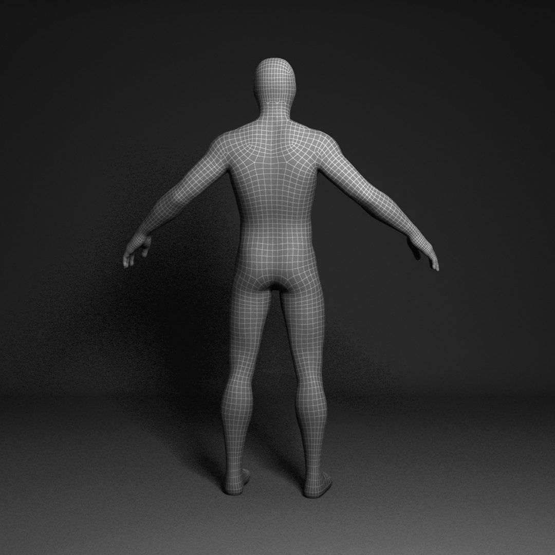 Blank Man Low-poly 3D model_13