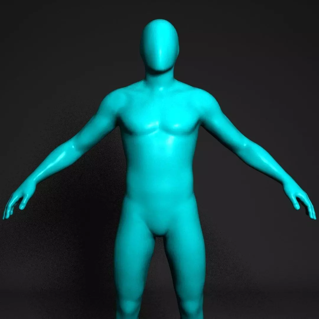 Blank Man Low-poly 3D model_0