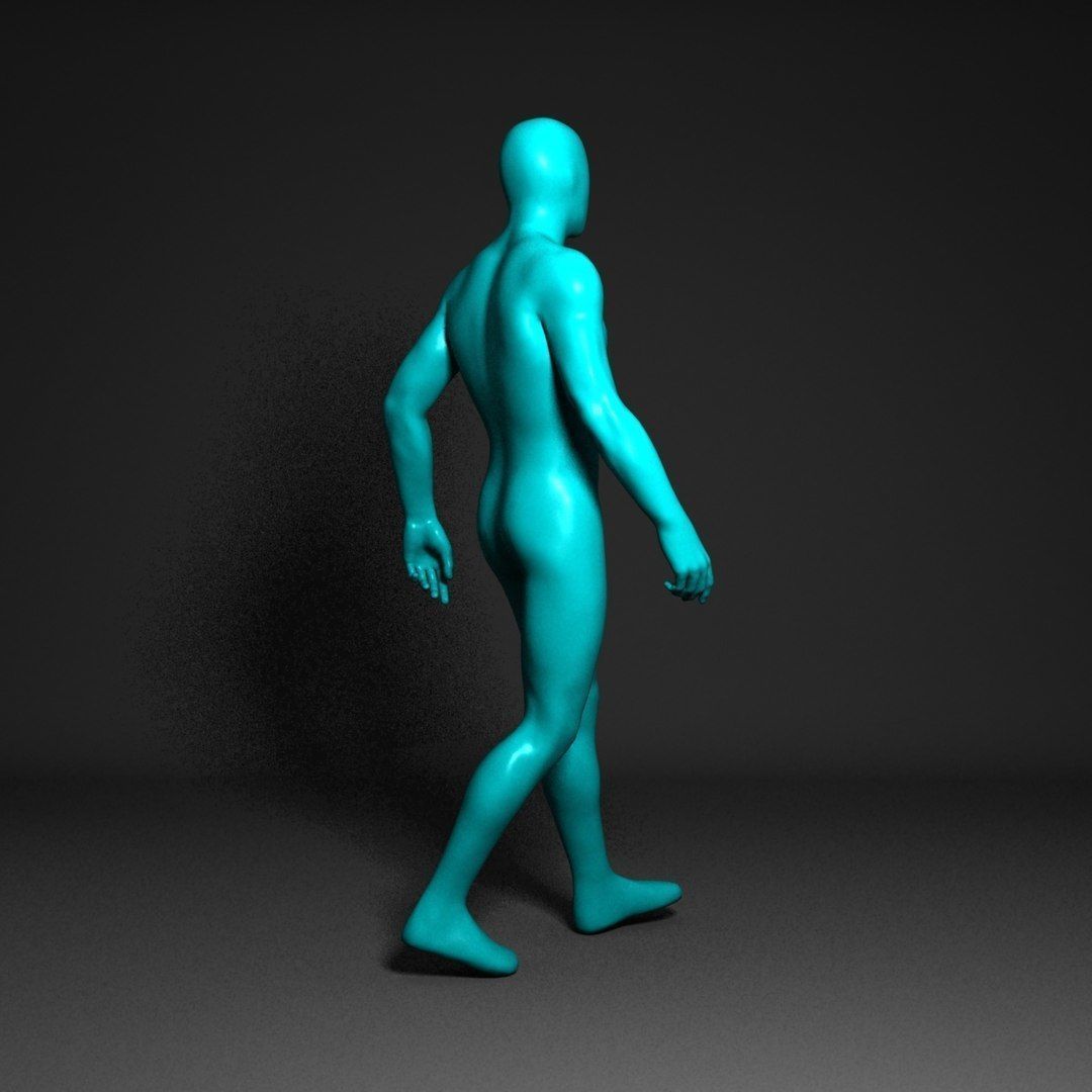 Blank Man Low-poly 3D model_9