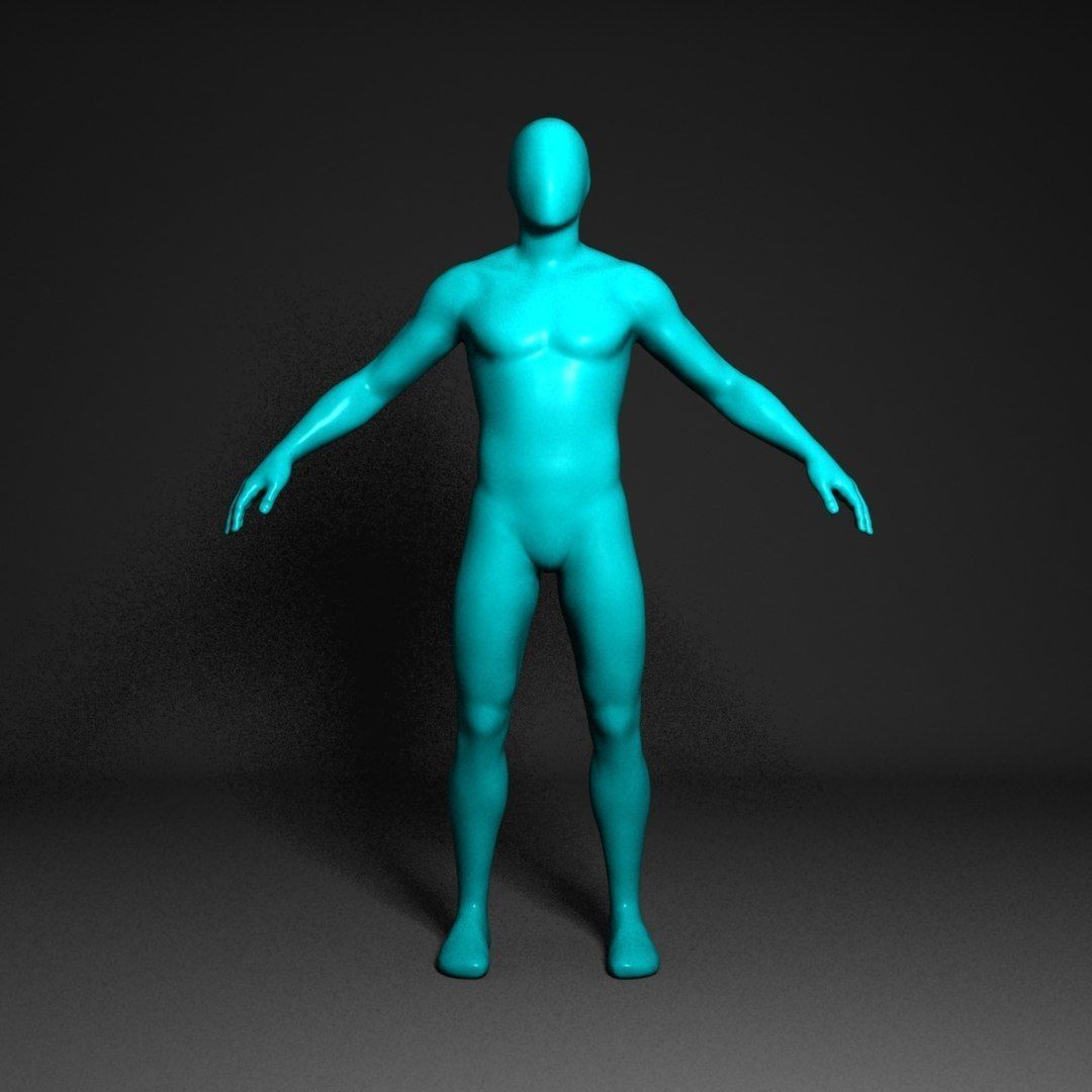 Blank Man Low-poly 3D model_1