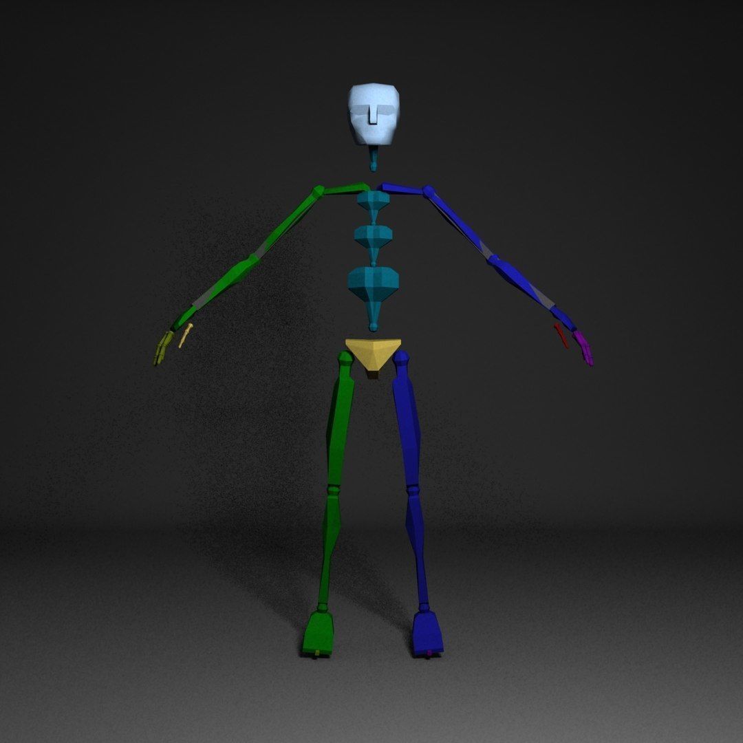 Blank Man Low-poly 3D model_11
