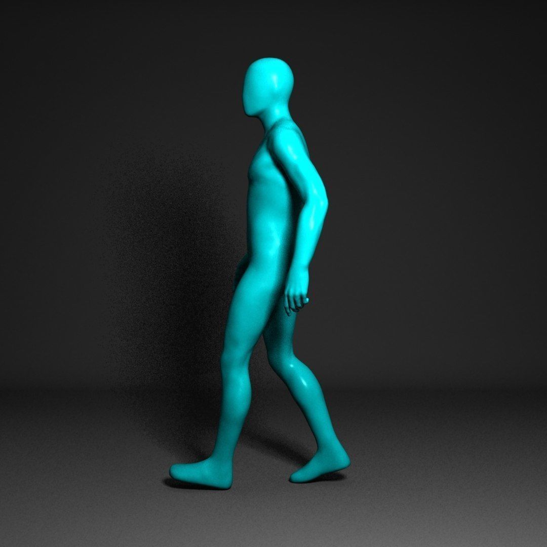 Blank Man Low-poly 3D model_10