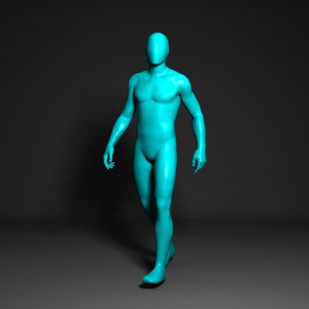 Blank Man Low-poly 3D model_8