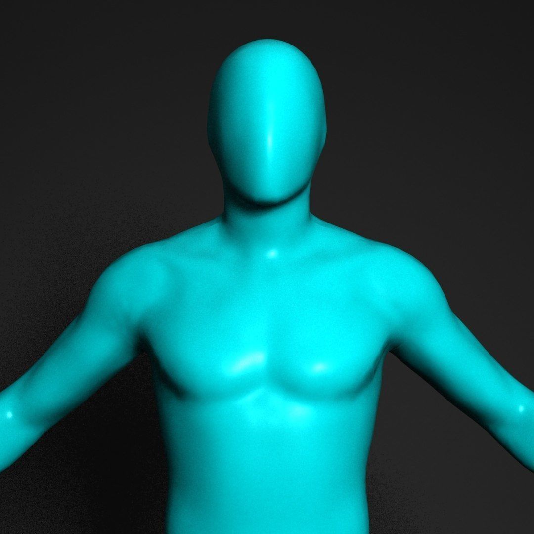 Blank Man Low-poly 3D model_6