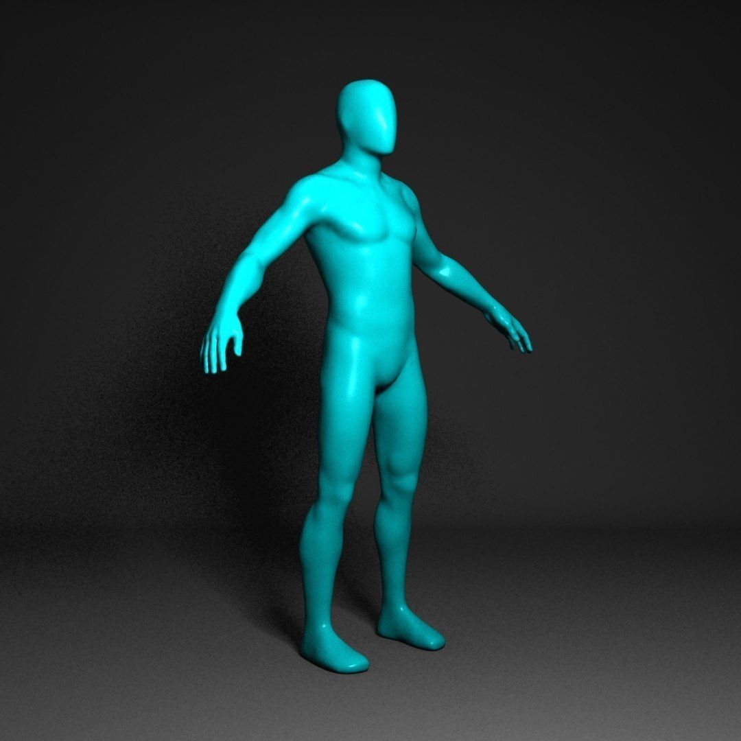Blank Man Low-poly 3D model_2