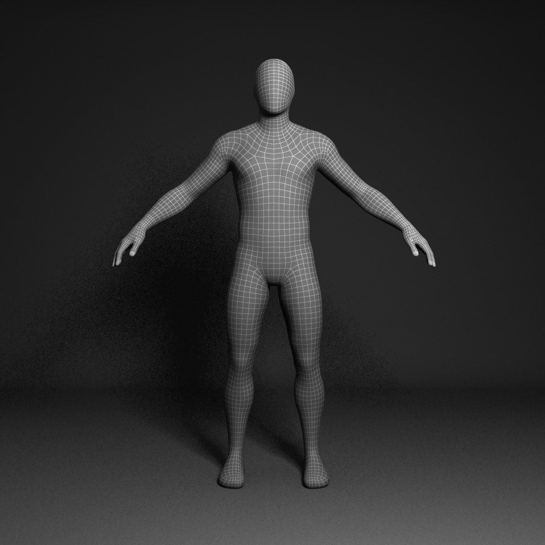 Blank Man Low-poly 3D model_12