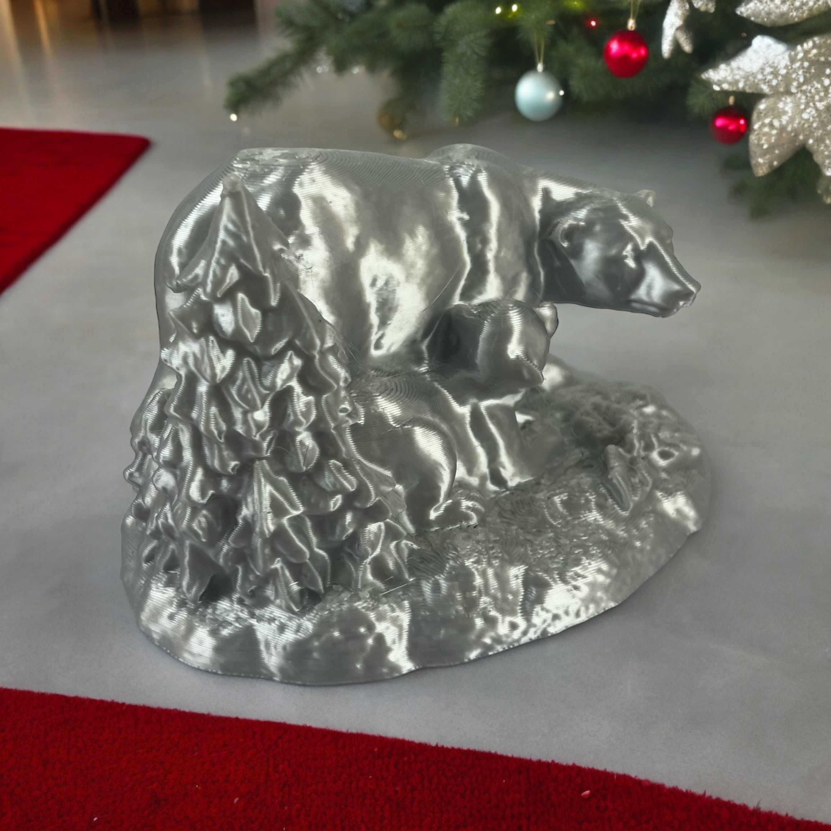 Christmas polar bear 3D print model_6
