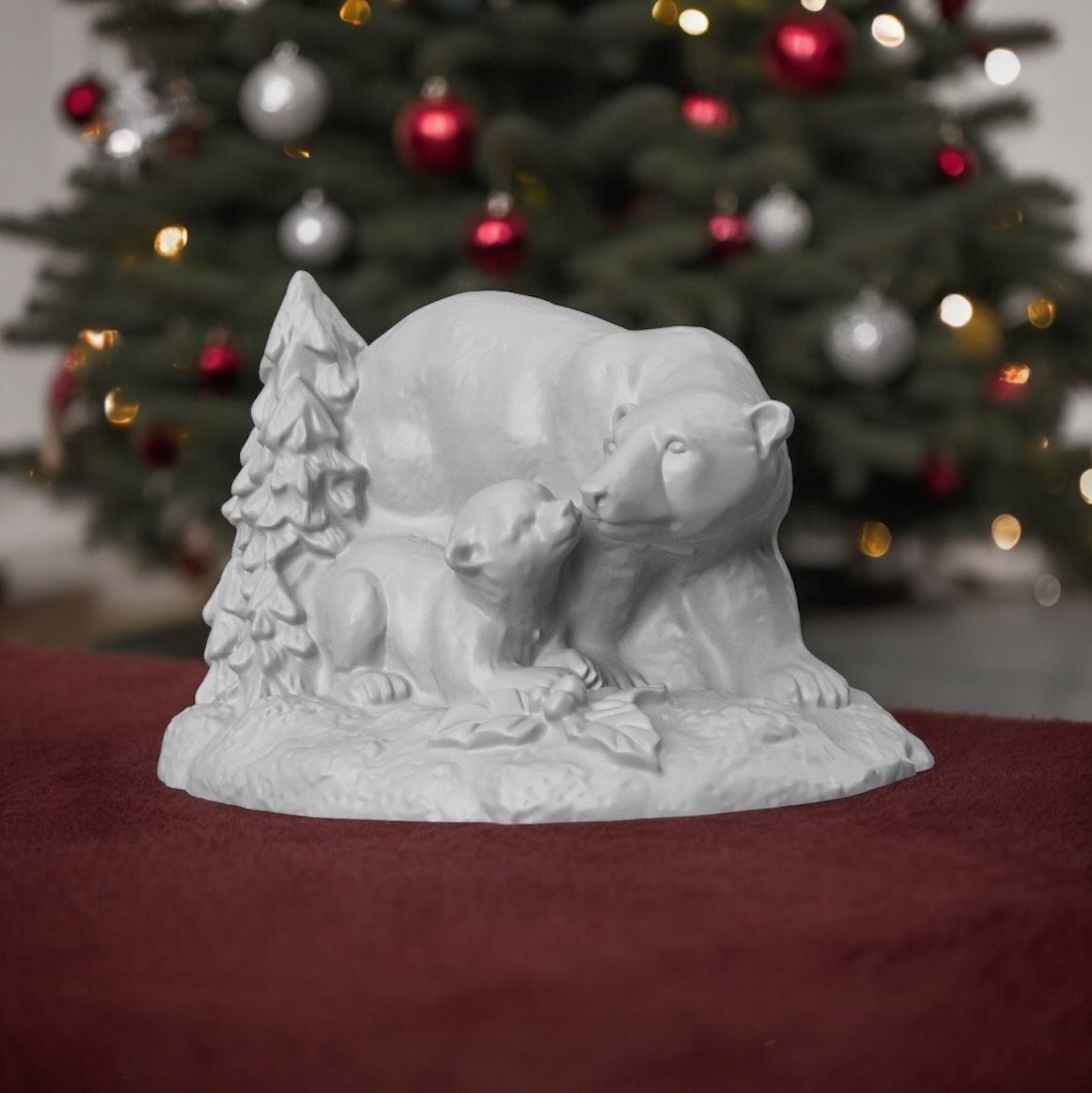 Christmas polar bear 3D print model_1