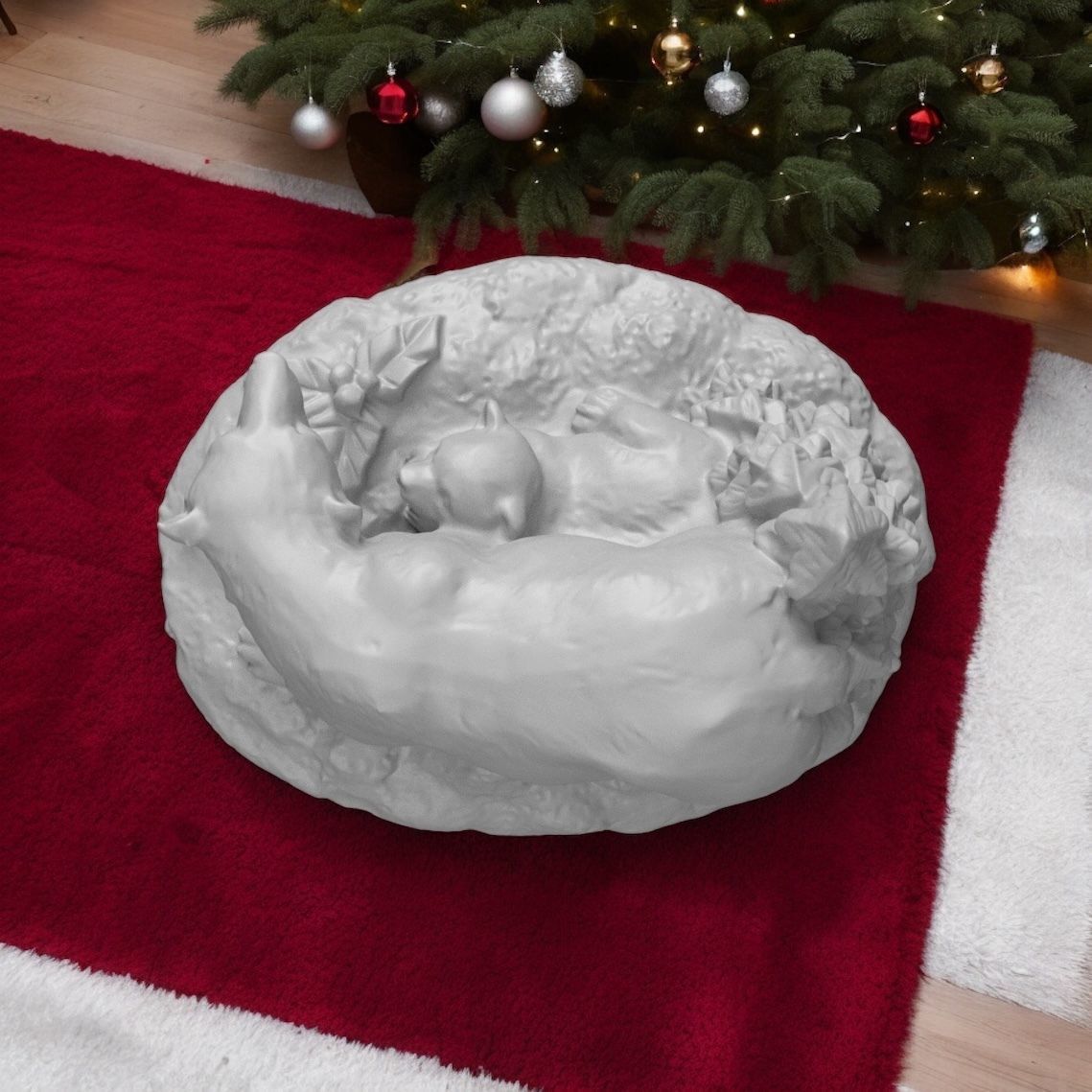 Christmas polar bear 3D print model_2