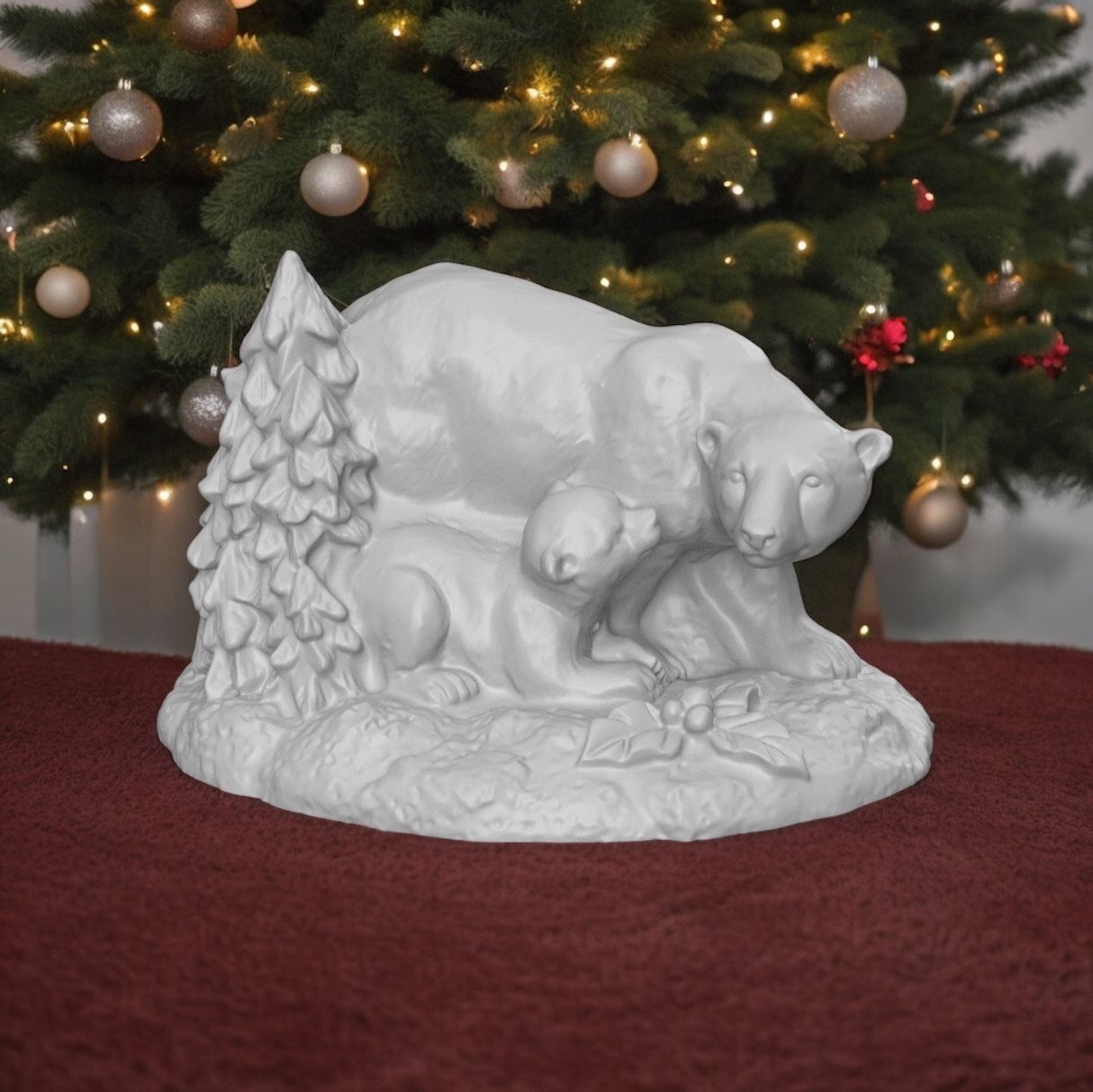 Christmas polar bear 3D print model_3