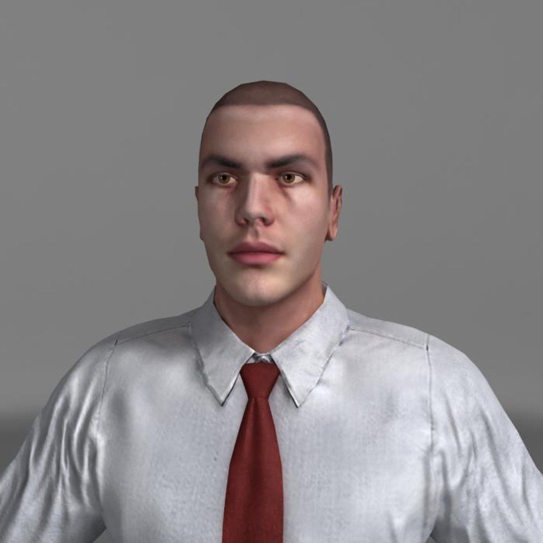 Business Man 01 A Low-poly 3D model_15