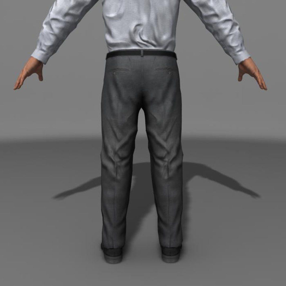 Business Man 01 A Low-poly 3D model_5