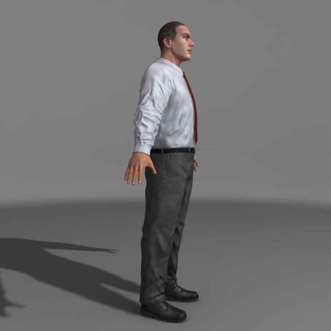 Business Man 01 A Low-poly 3D model_4