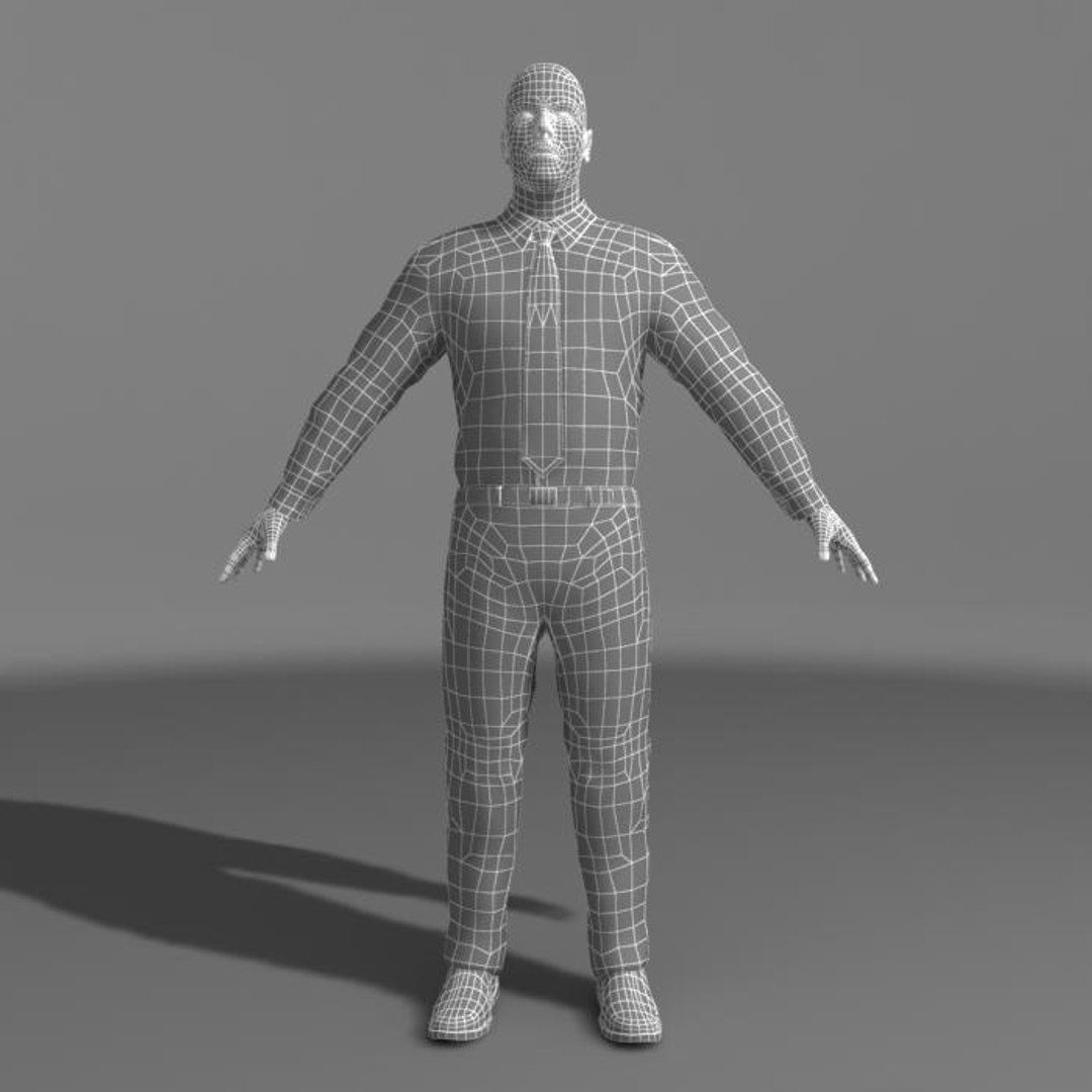 Business Man 01 A Low-poly 3D model_10