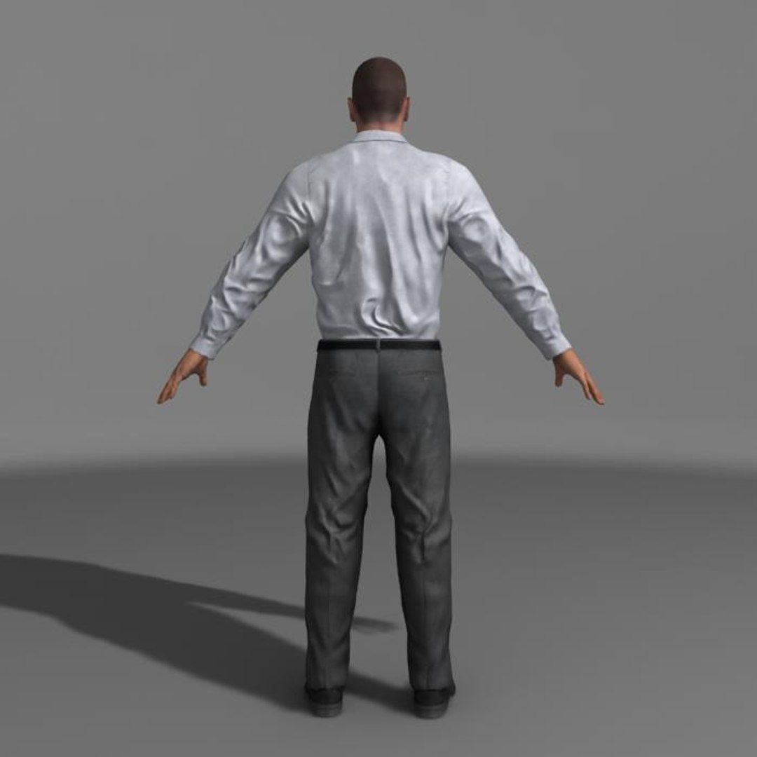 Business Man 01 A Low-poly 3D model_2